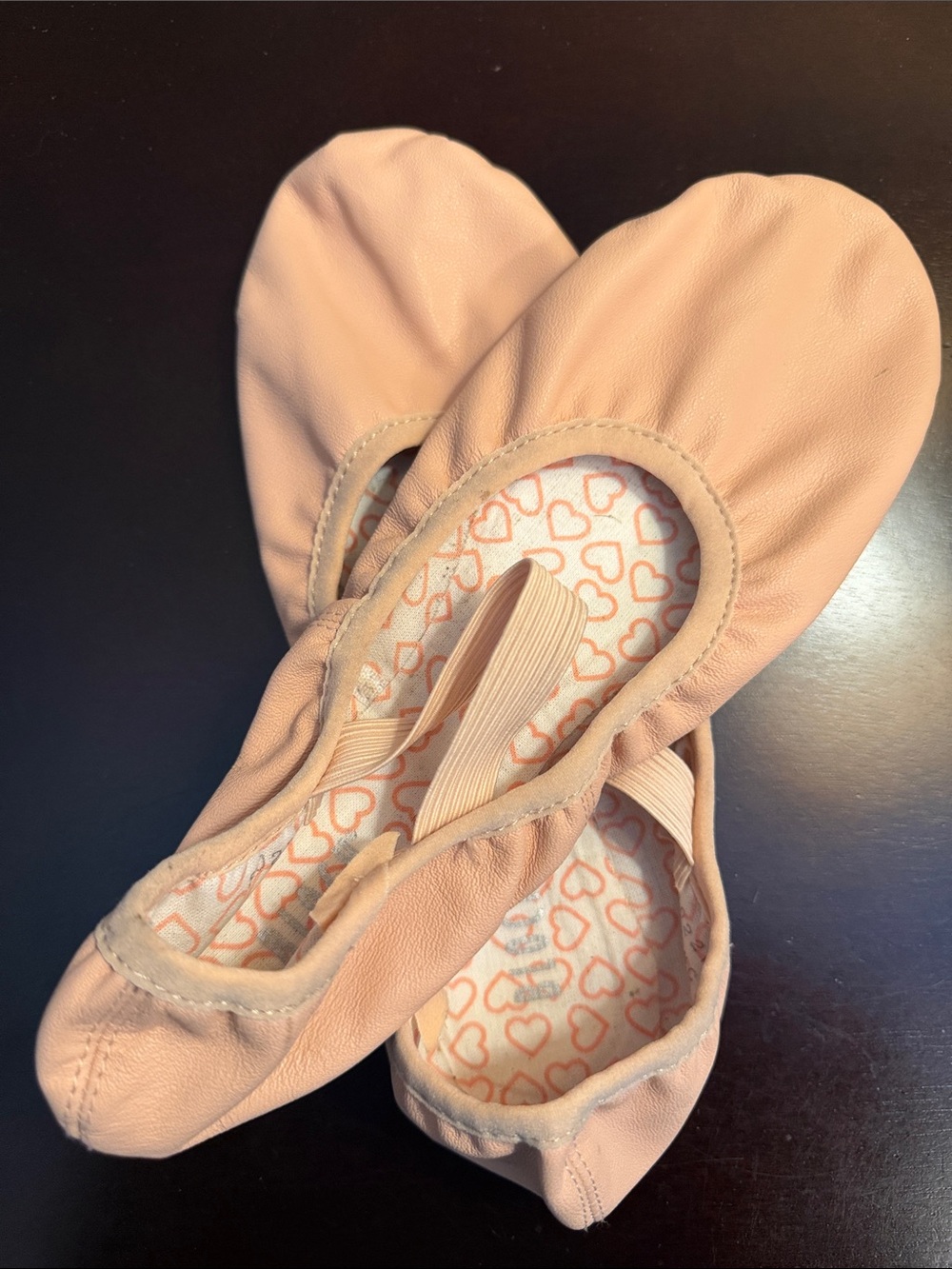 Bloch Peach Ballet Flats with Heart-Print Insole